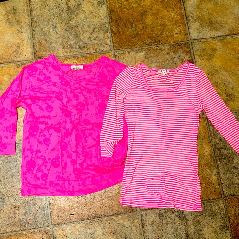 2 Pink 3/4 sleeve